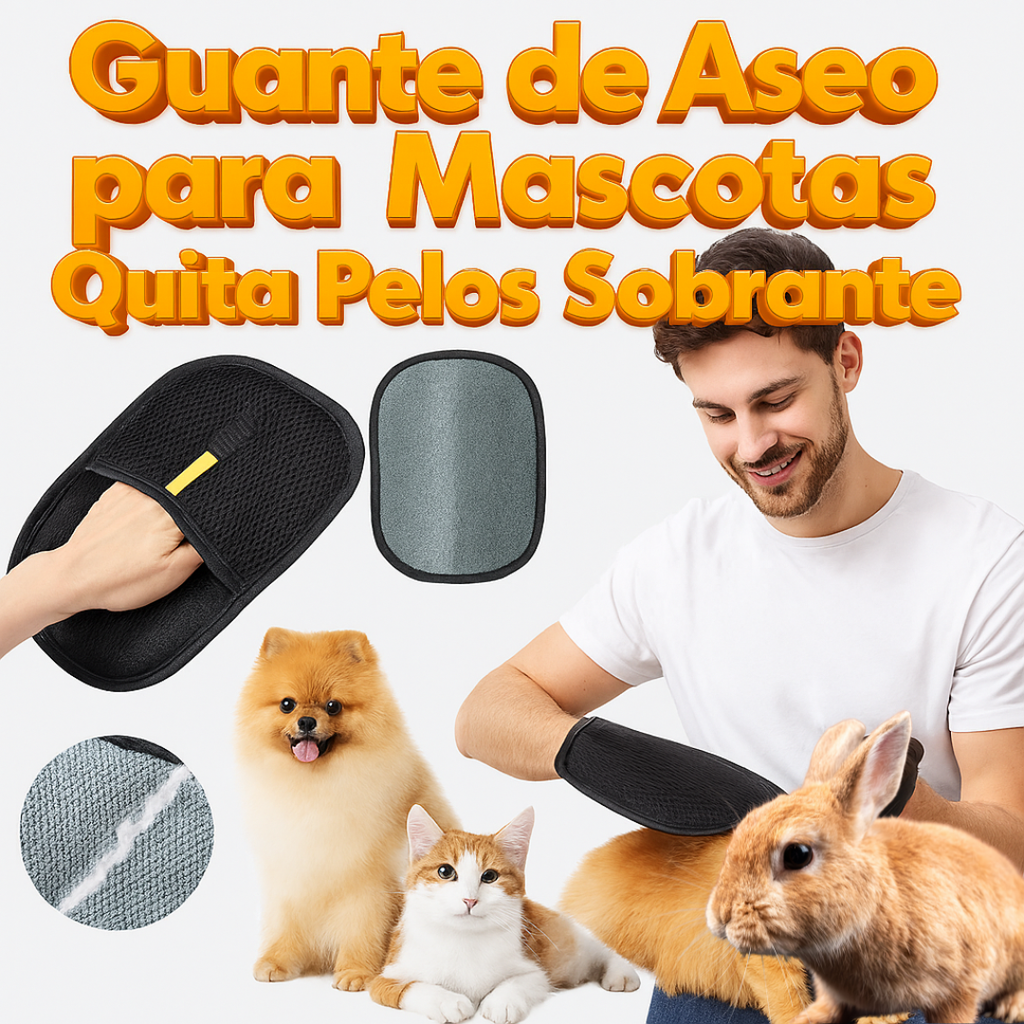 Guante quita-pelos de silicona para perros y gatos